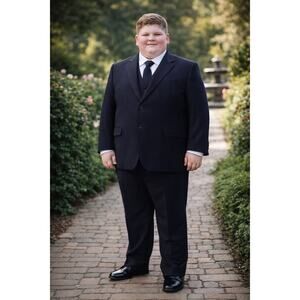 NEW Boys First Holy Communion Suit Size 12H - Navy 5 Piece w/Garment Bag